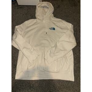 The North Face Hoodie Mens xl  White Pullover Back Graphic Cotton Blend